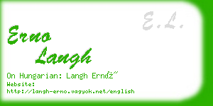 erno langh business card